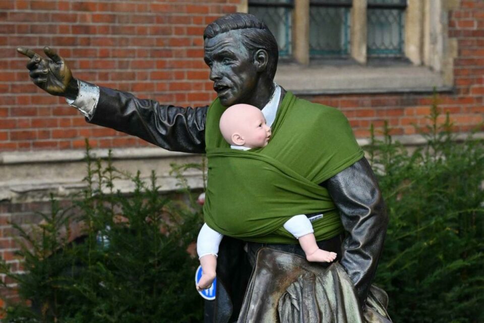 Fake Babies in Slings Are Showing Up on Statues of Men in the United Kingdom — Here’s Why