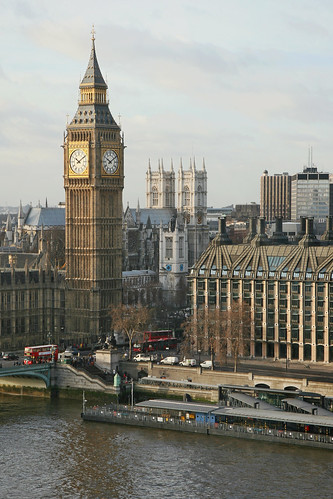 London - Elizabeth Tower and Westminster Abbey